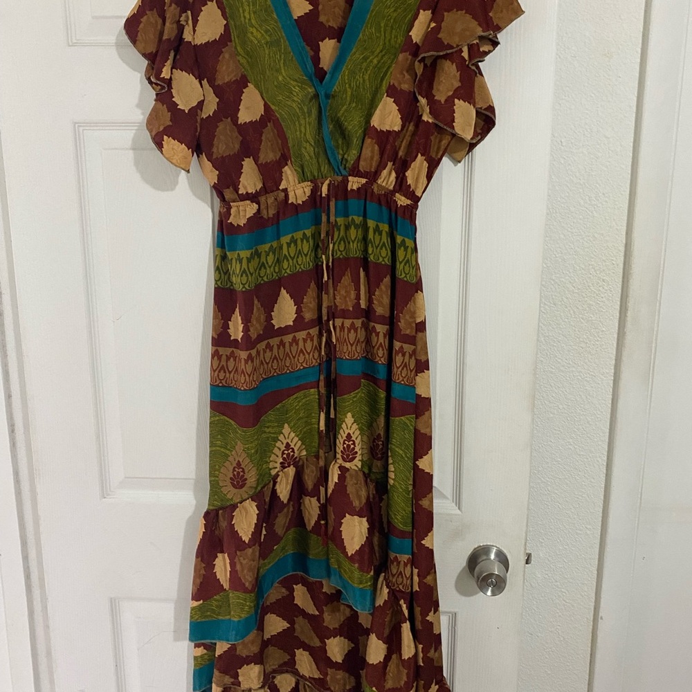 Bohemian V-Neck Maxi Dress - Multicolor